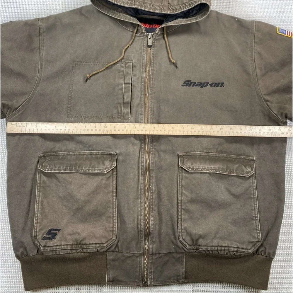 Snap-On Tools Canvas Jacket Quilt-Lined Hooded Jacket Brown Men's XXL